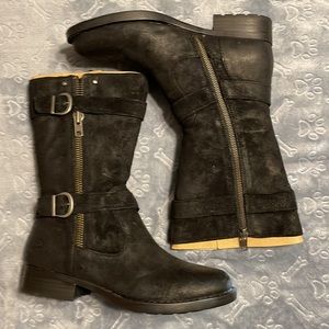 Born Erie Boots, Black distressed leather, 40.5 / 8.5